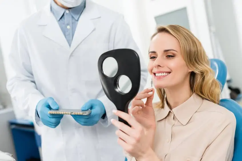 A model showing a dental implant in the jaw