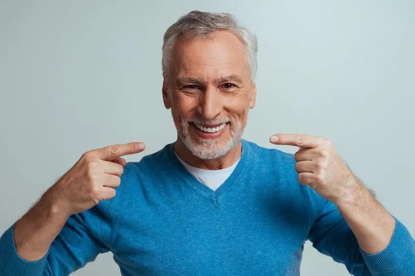 A full set of dentures